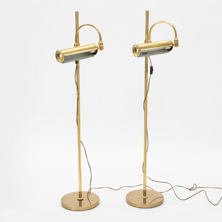 A pair of brass 'G-28' EWÅ floor lamps, late 1900's.
