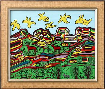 Uno Vallman, olja på pannå, signerad och daterad 1964.