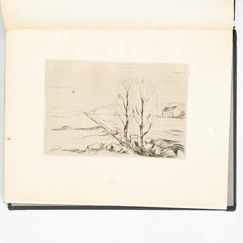Hermann Struck, "Die Künst des Radieren's" bok med fem originaletsningar av bl a Edvard Munch och Max Liebermann.