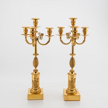 A pair of Empire style candelabras first half of the 20tyh century.