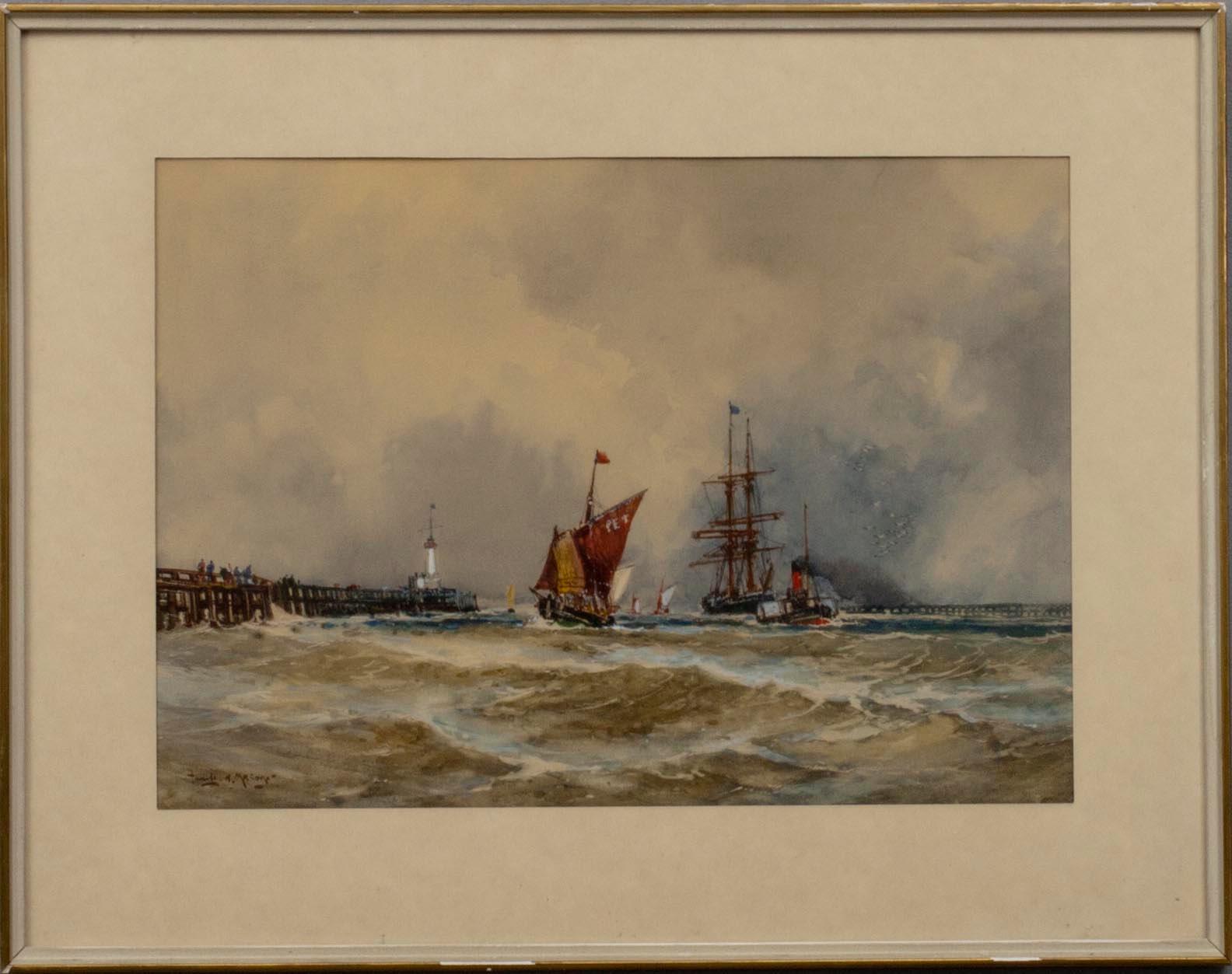 FRANK HENRY MASON, akvarell, signerad.