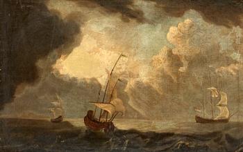 1070. Bonaventura Peeters Hans efterföljd, Båtar på stormigt hav.