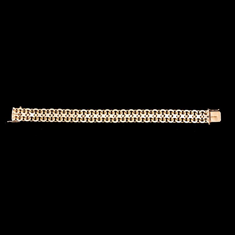 ARMBAND, 18k guld, NGB, Stockholm, 1963. Vikt 51,8g.