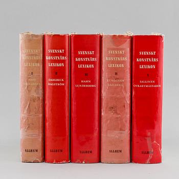 BOKVERK, 5 vol, "Svenskt konstnärslexikon", Dahlbeck-Hagström (red), Allhems Förlag, Malmö, 1900-talets andra hälft.