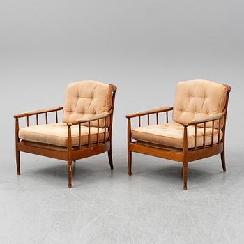 A pair of 'Skrindan' easy chairs by Kerstin Hörlin-Holmquist.