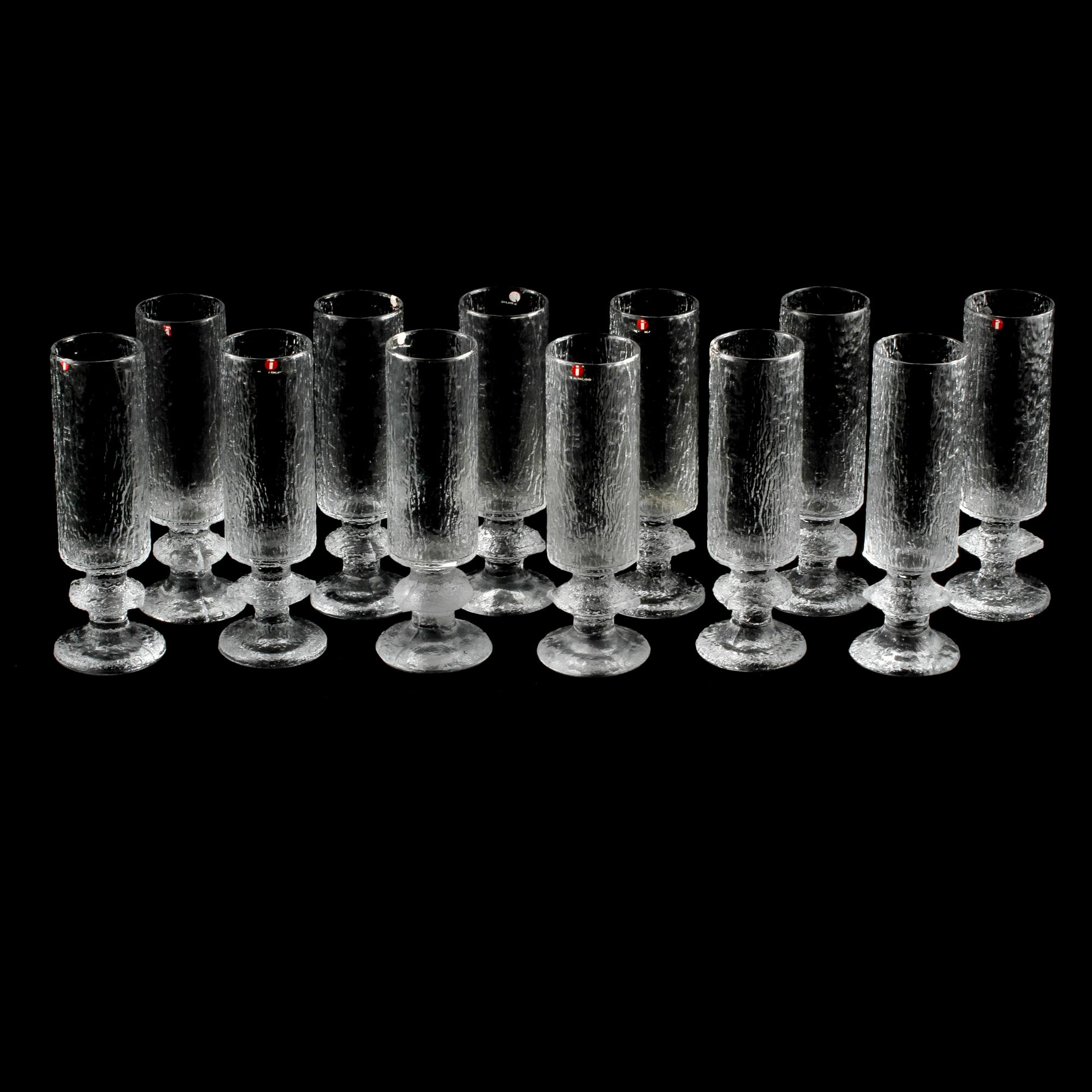 CHAMPAGNEGLAS, 12, st,  "Senator", Timo Sarpaneva, Iittala, 1900-tal.