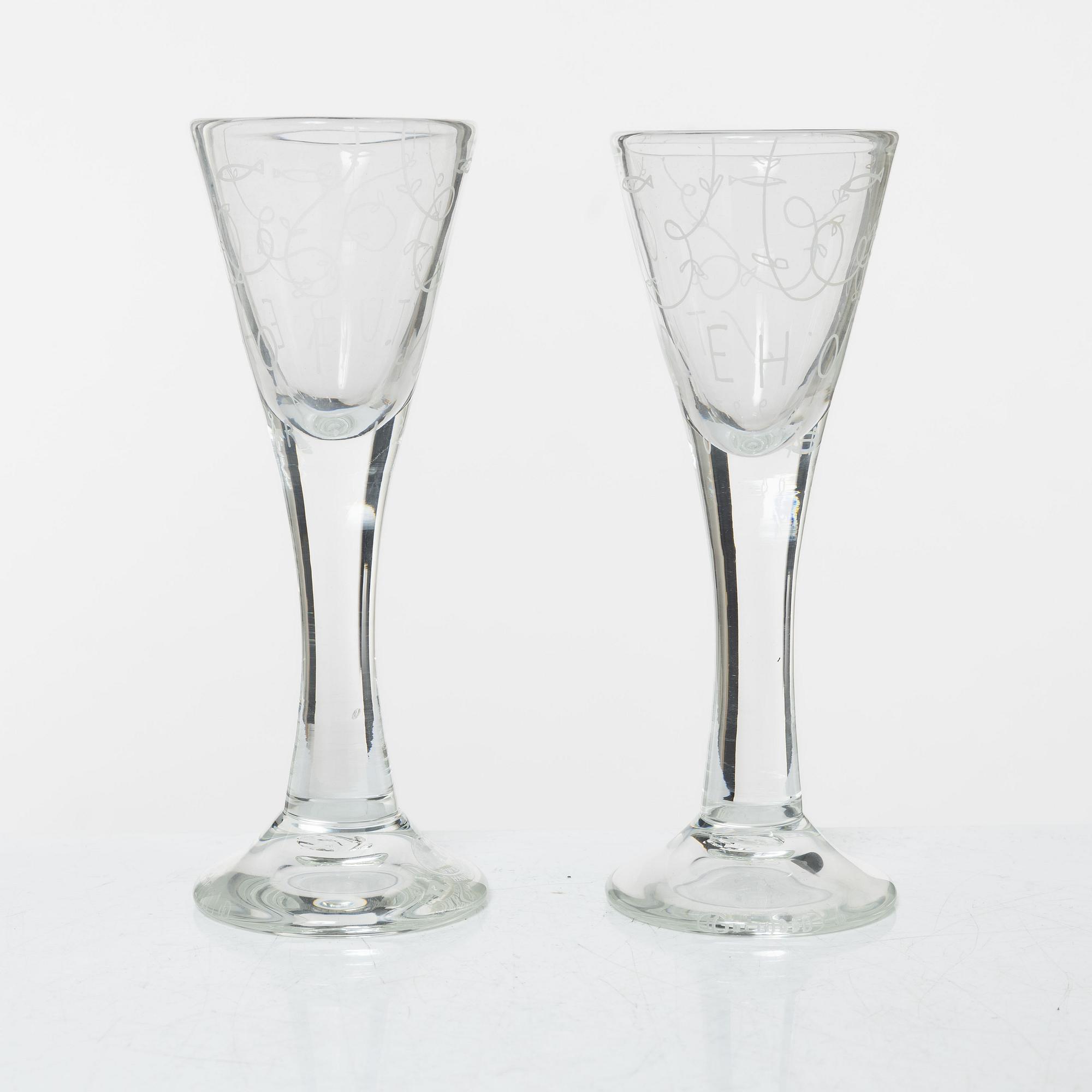 Jonas Bohlin, A pair of shot glasses, 'A glass, Reijmyre, 1997.