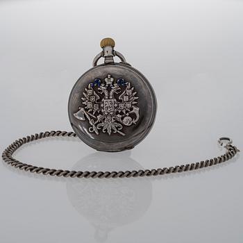 PAVEL BURE, pocket watch, silver, 50 mm.