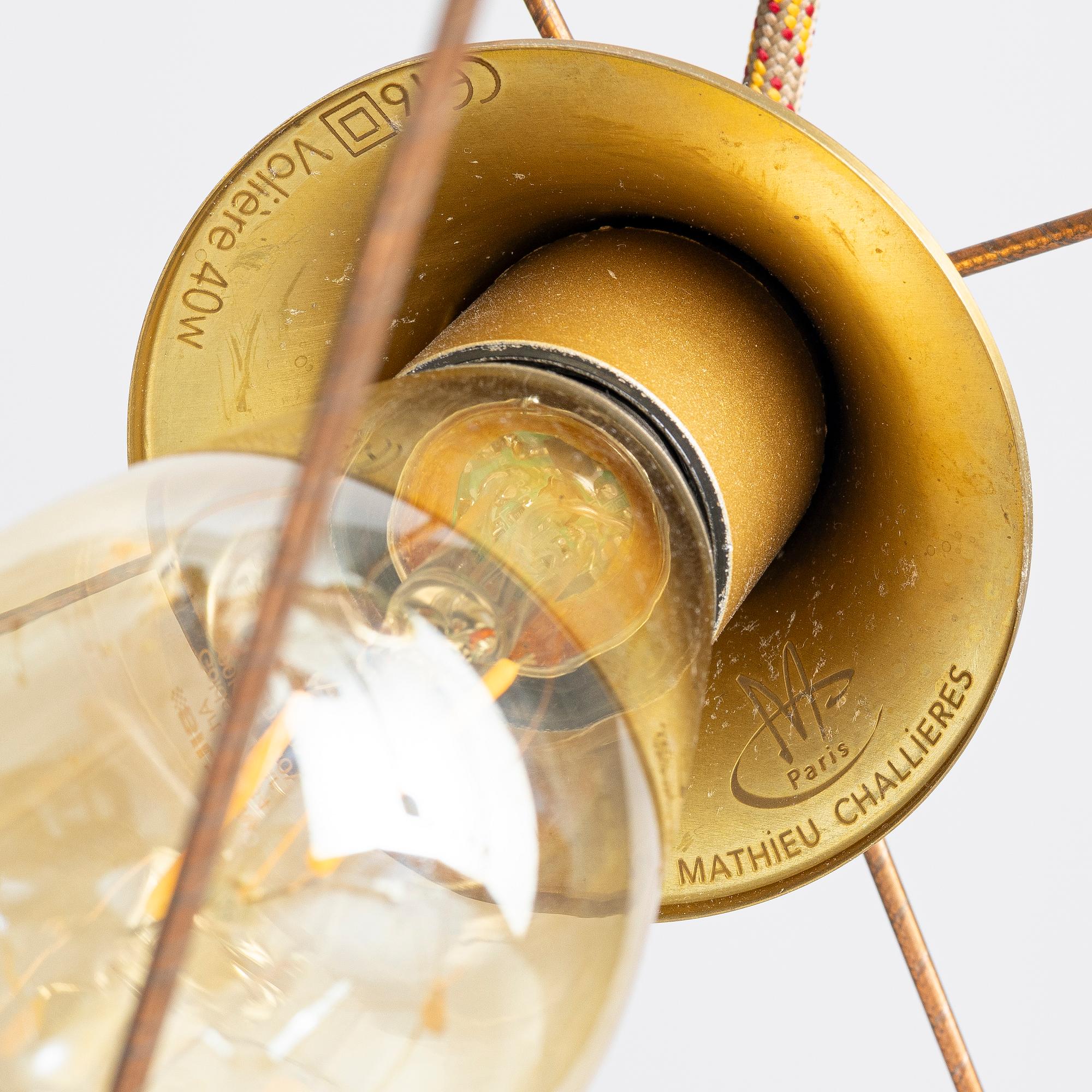 Mathieu Challières, a ceiling lamp, "Suspension Demi-Grande Volière", Challières, France.