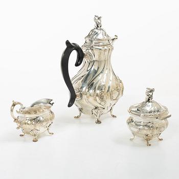 C.G. Hallberg, A three piece coffee service, Rococo style, 1950s, Stockholm.