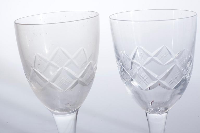 Seventeen wine glasses from Kosta, 20th century.