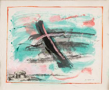 JAN HÅFSTRÖM, watercolour with collage, signed and dated 1993.