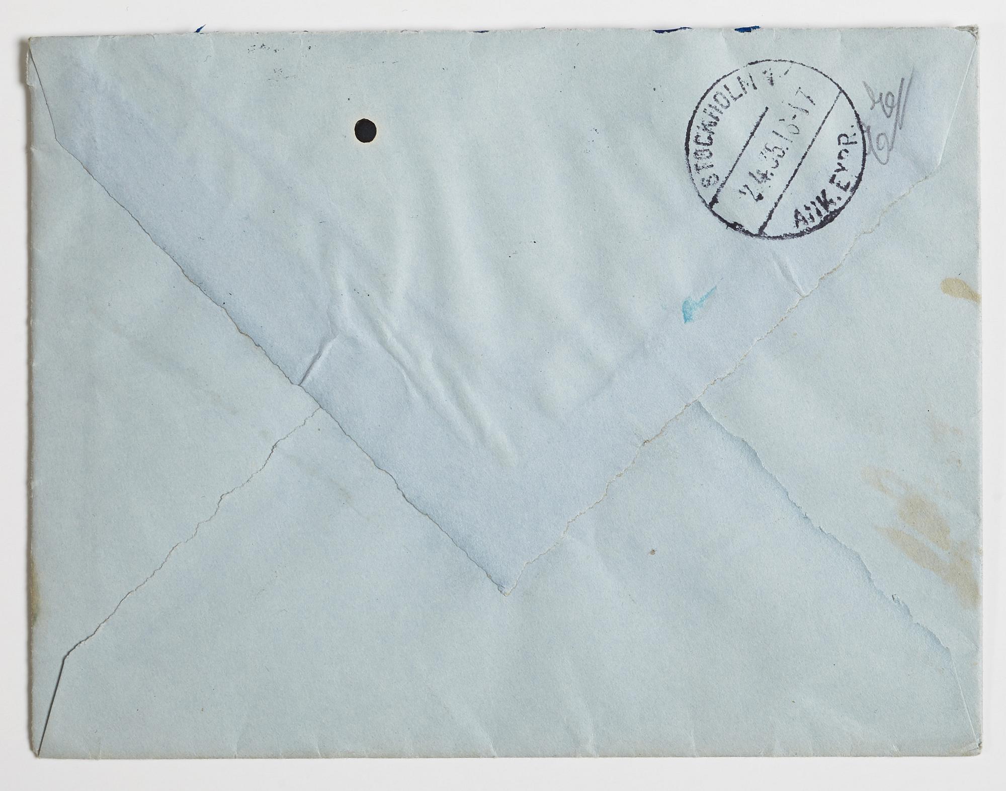 LETTER from the Wedel and Liepe families to GAN (Gösta Adrian-Nilsson) in Stockholm, dated Malmö 1 april 1935.