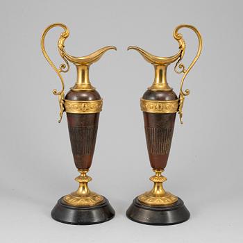 A pair of decorative ewers, second half of the 19th ct.