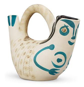 A Pablo Picasso 'Figure de proue' faience pitcher, Madoura, Vallauris, France 1952.