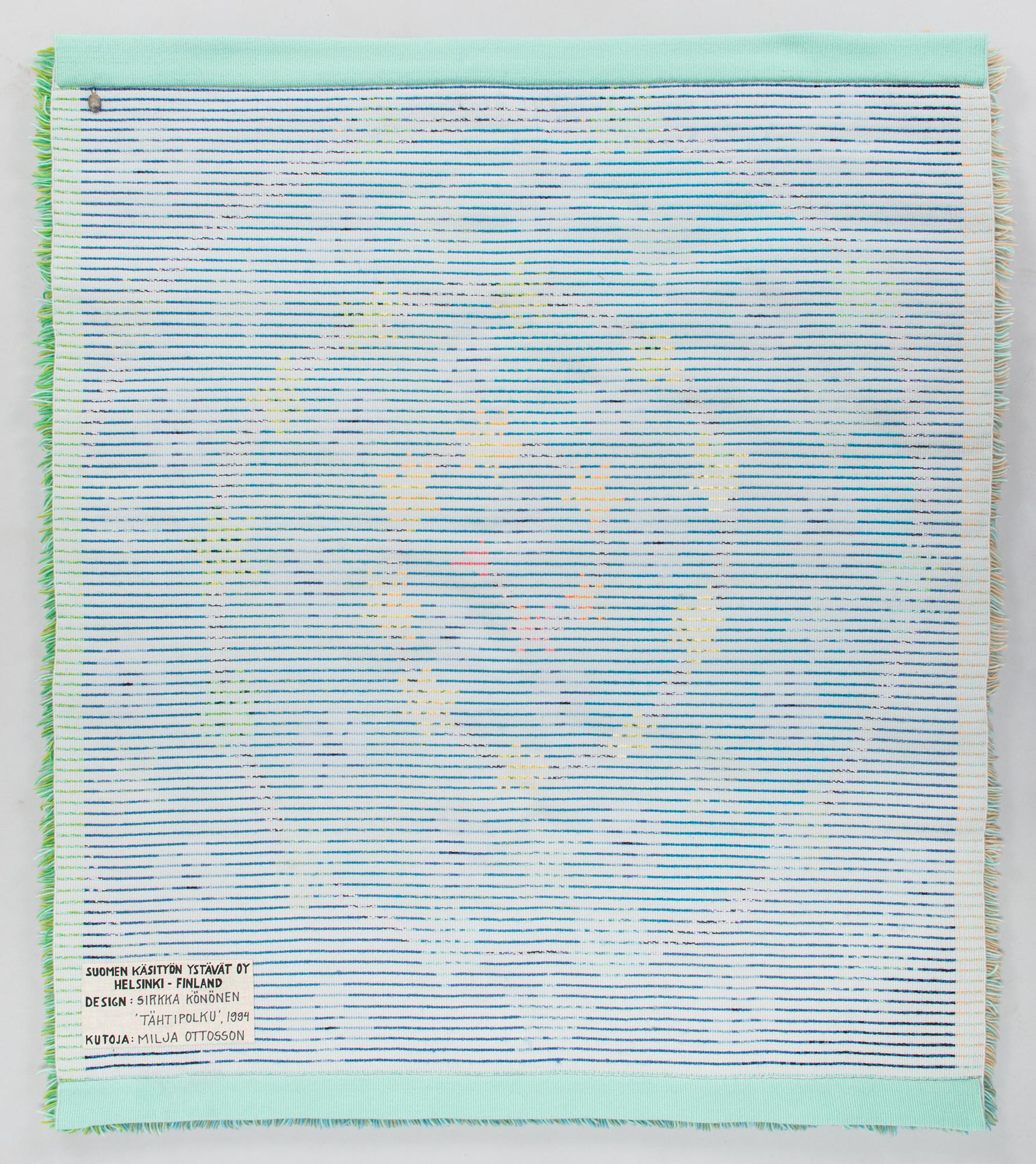 Sirkka Könönen, ryijy Suomen käsityön Ystävät. Noin 135 x 115 cm.