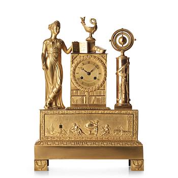 156. A French Empire early 19th century mantel clock.