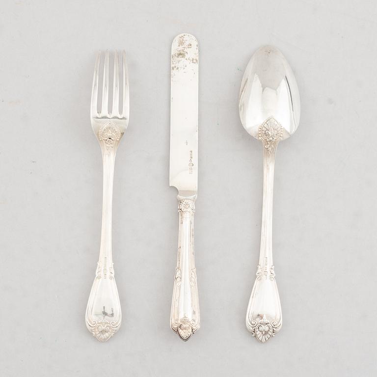 A Swedish Silver Travel Cutlery Set, mark of Carl Tengstedt & Son, Gothenburg 1880-81 (3 pieces).