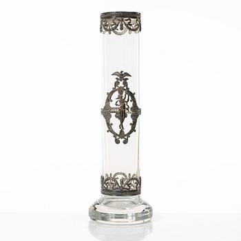 Vase, glass and silver plate, Topazio Casquinha, Portugal.