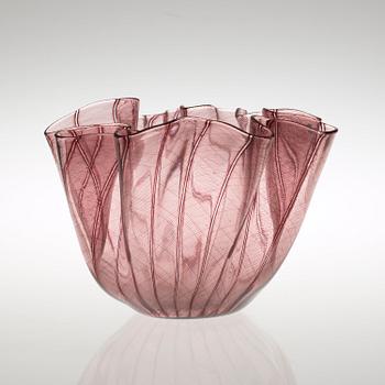 A Paolo Venini, 'Fazzoletto' glass vase, Venini, Murano Italy, 1950's.