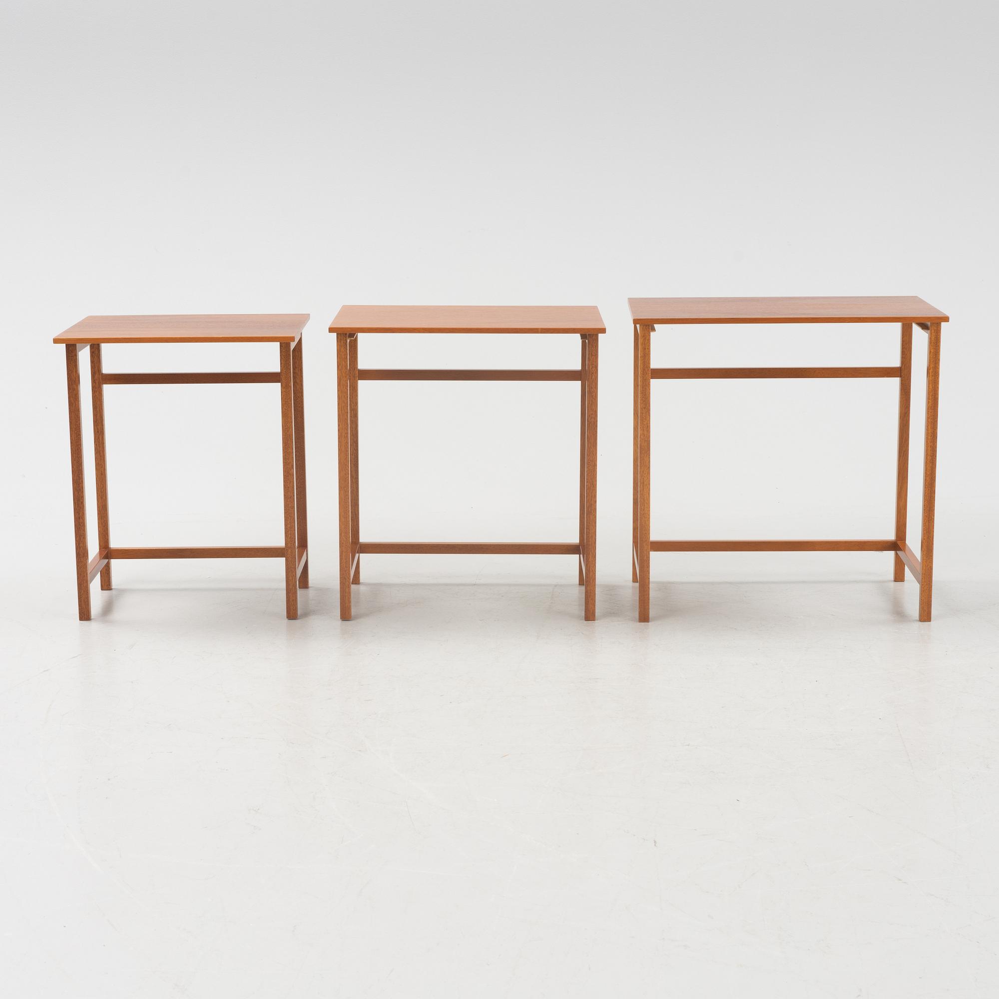 a model '618' mahogany nesting table by Josef Frank for Firma Svenskt Tenn.