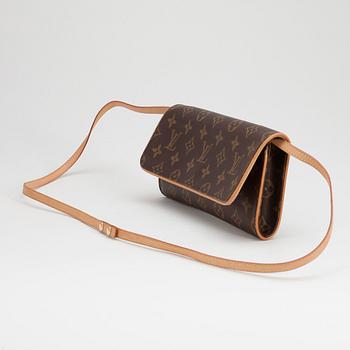 LOUIS VUITTON, clutch / axelremsväska samt adressboksfodral.