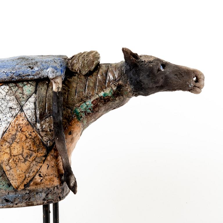 Inger Weichselbaumer, a ceramic and metal sculpture, signed.