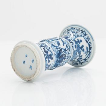 A Kangxi style porcelain vase, China late 19th century.