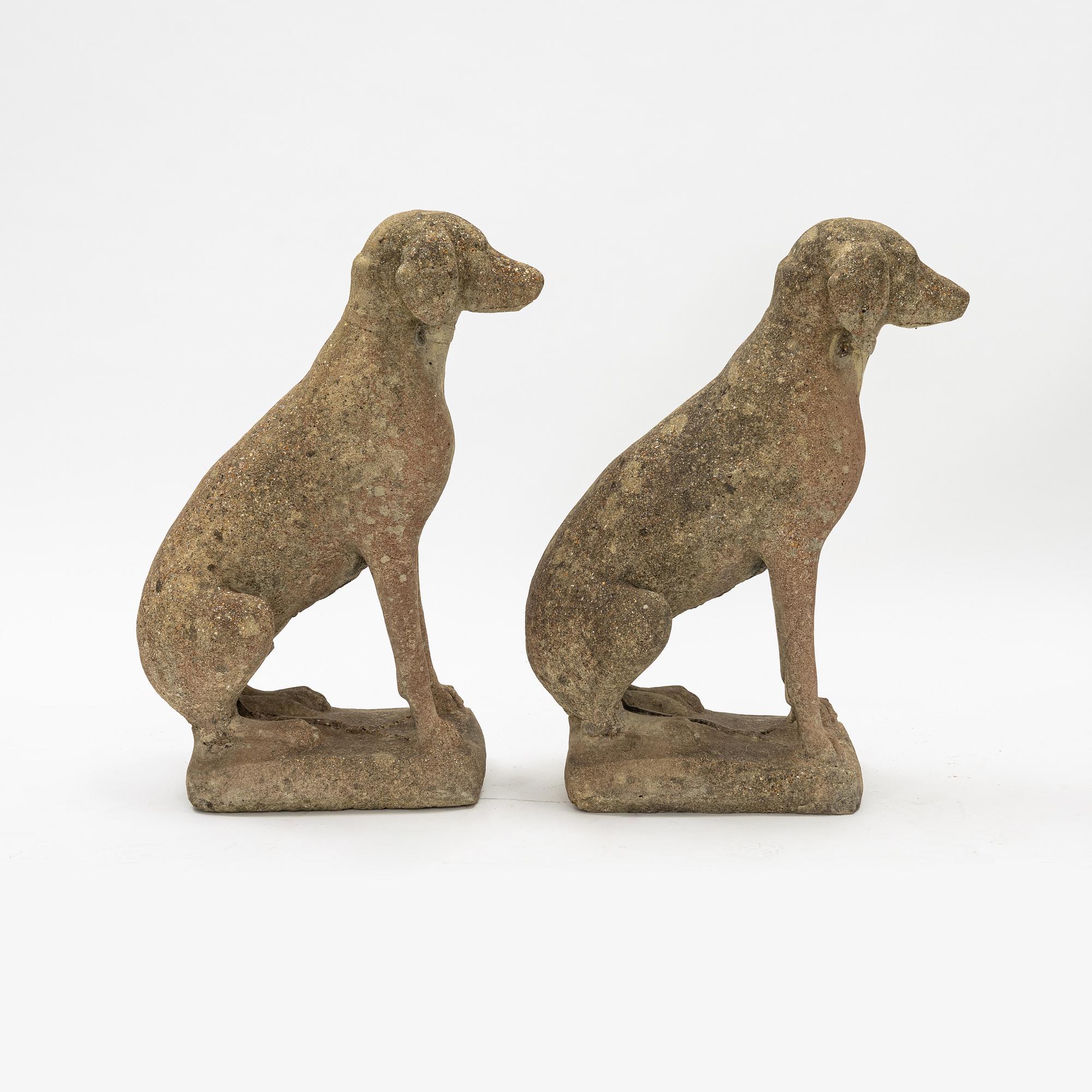 Trädgårdsskulpturer, ett par, 1900-tal.