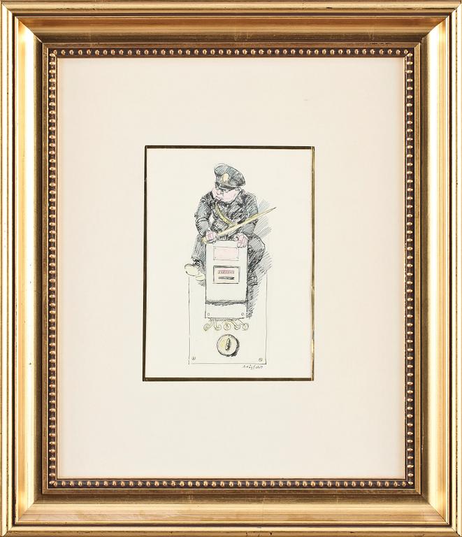 ROBERT HÖGFELDT, teckning, signerad.