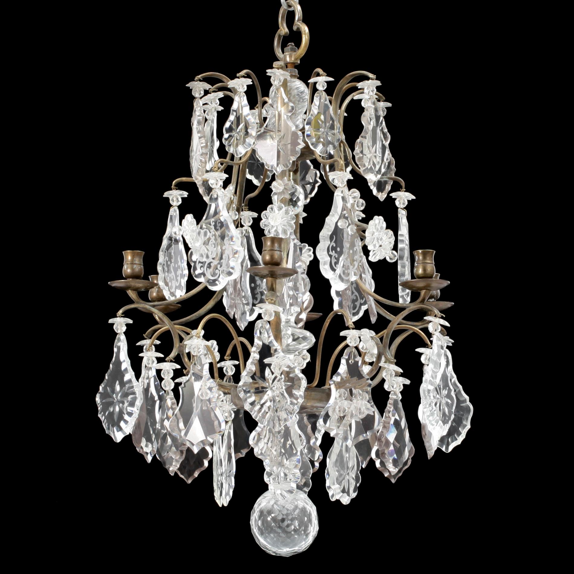 LJUSKRONA, barockstil, omkring sekelskiftet 1900. Höjd ca 64 cm.