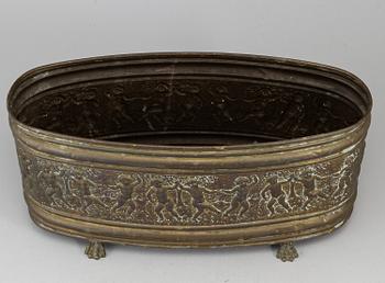 A 19th century brass jardiniere.