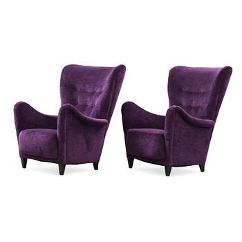 501. Otto Schulz, a pair of armchairs by Boet, Sweden 1940's.