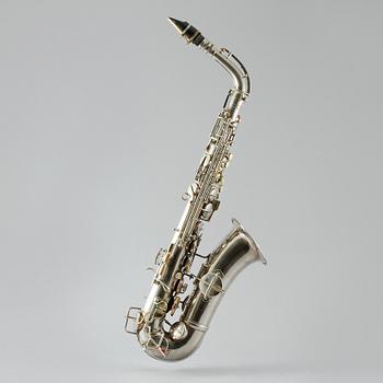 SAXOFON, vitmetall, C.G. Conn Ltd, USA, 1900-tal.