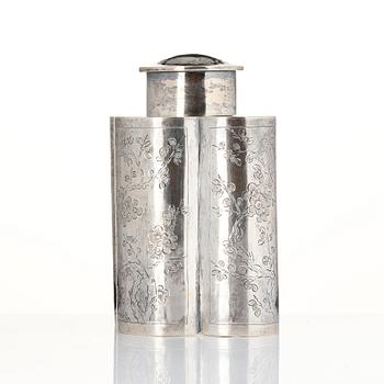 A Chinese silver teacaddy, first part of the 20th century.