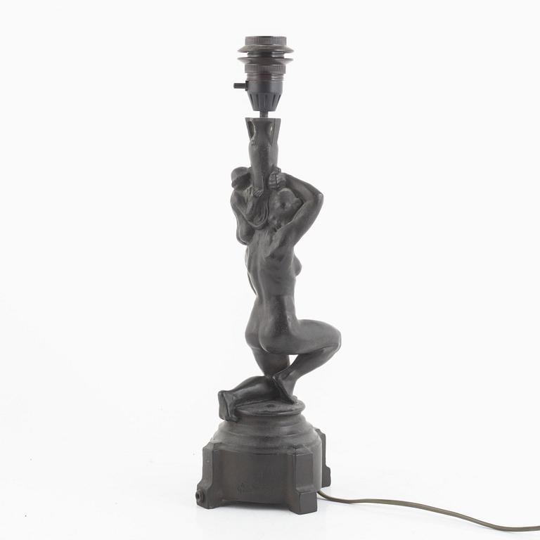 Ragnar Gellerstedt, bordslampa, Herman Bergmans Konstgjuteri, Stockholm 1920/30-tal.