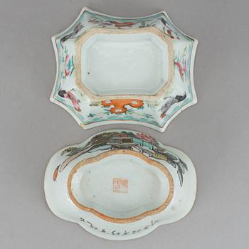 PARTI PORSLIN, 8 delar, Kina, 1800-tal.