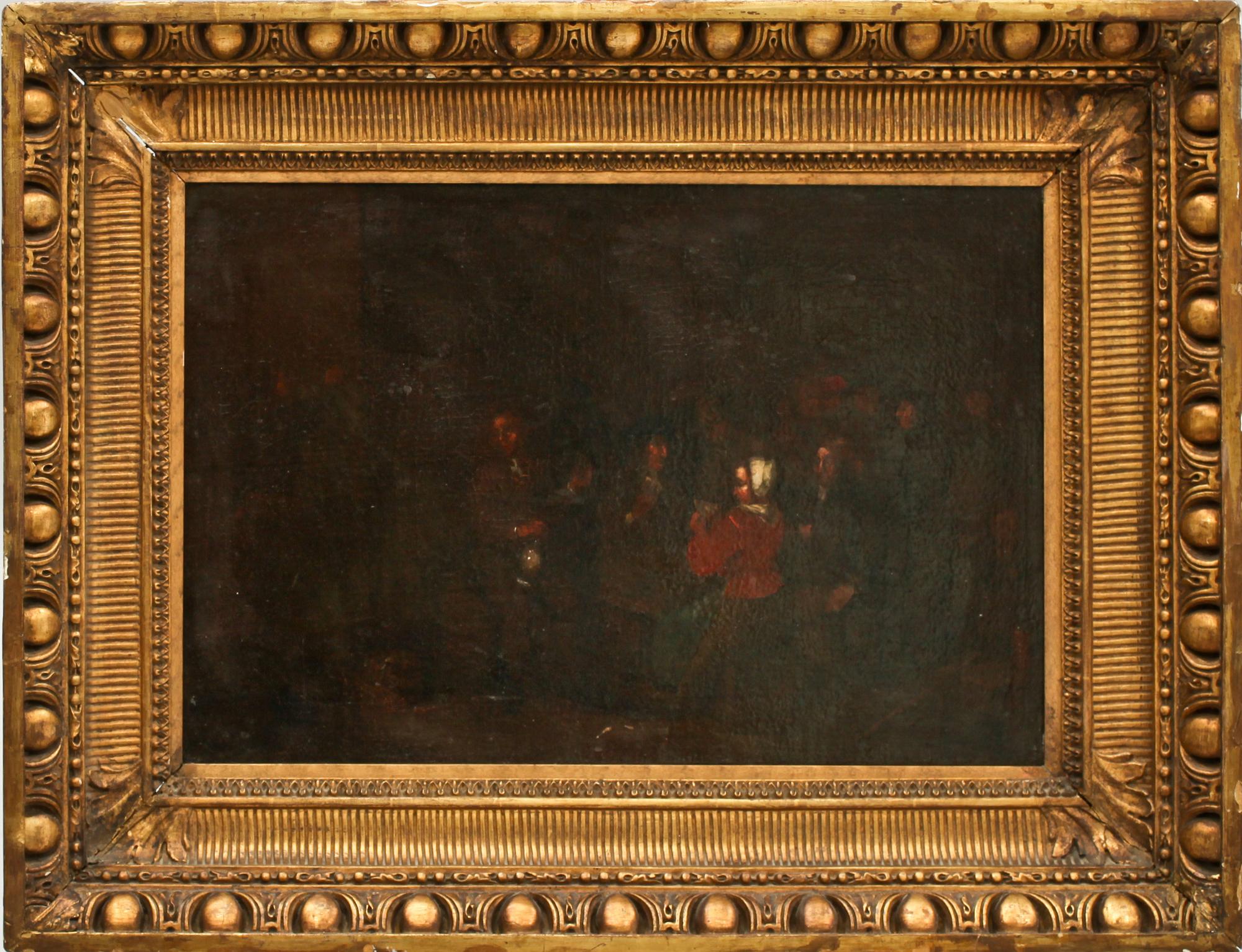 OKÄND KONSTNÄR, olja på pannå. Holland, 1700/1800-tal.