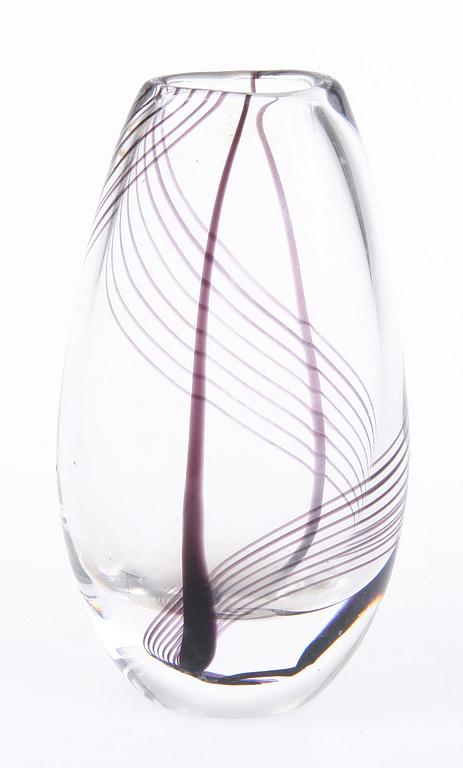 VAS, glas, Vicke Lindstrand, hyttarbete 1958/59, sign.