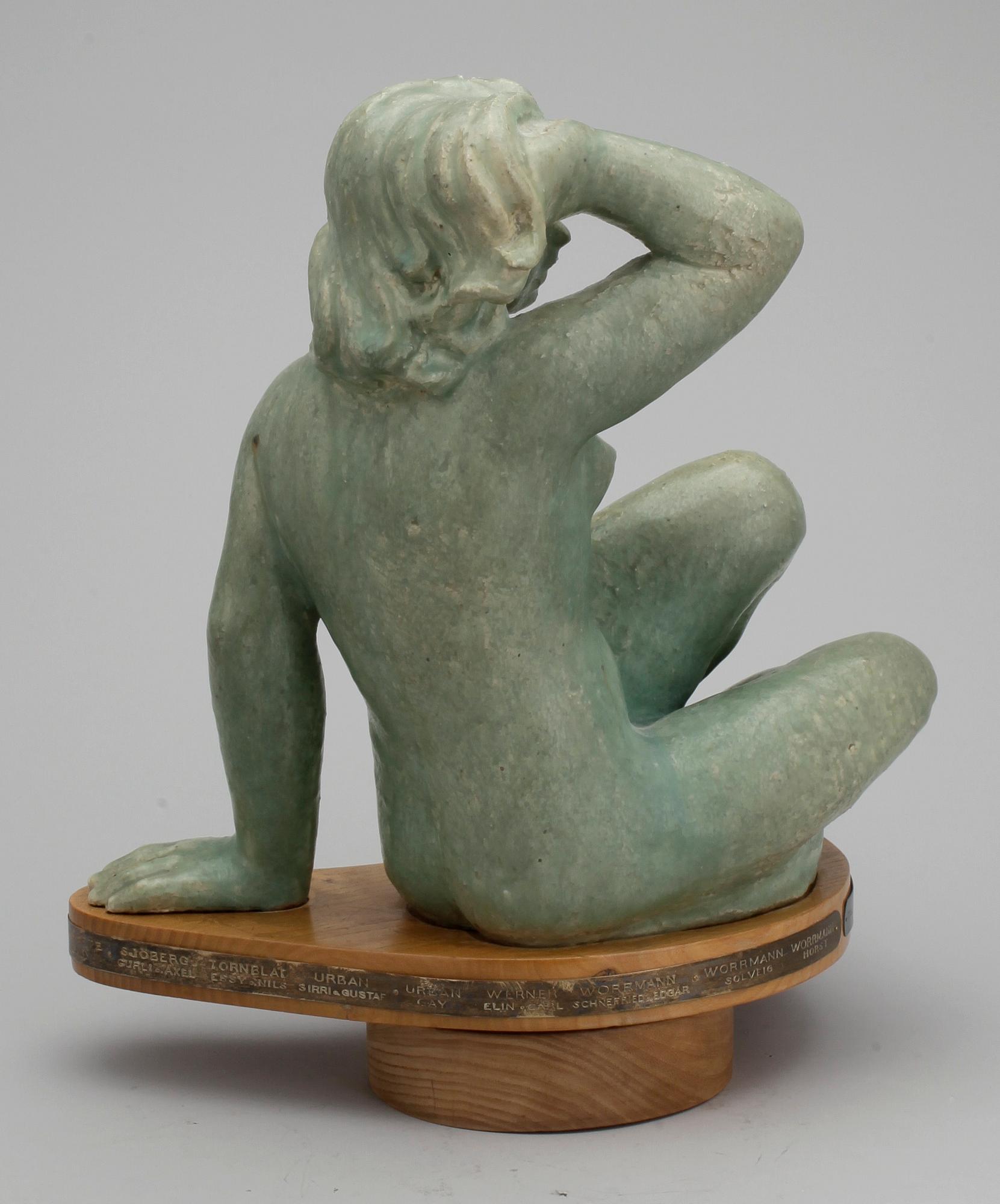 HARALD SALOMON, skulptur, stengods, Rörstrand, monogramsignerad.
