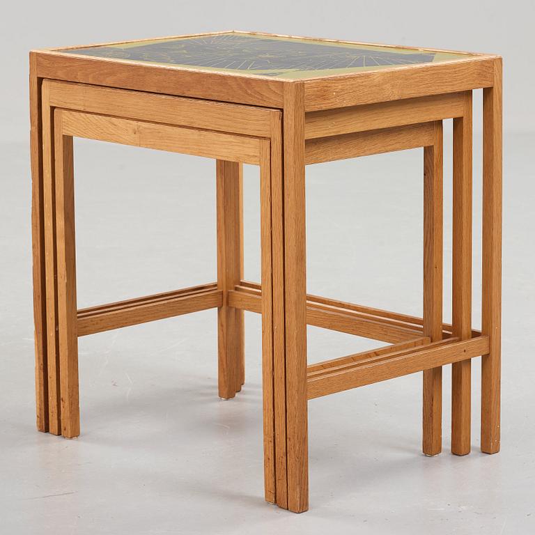 David Rosén, A David Rosén nest of tables, three pieces, '571-005', from the Futura-series, Nordiska Kompaniet, designed in 1953.