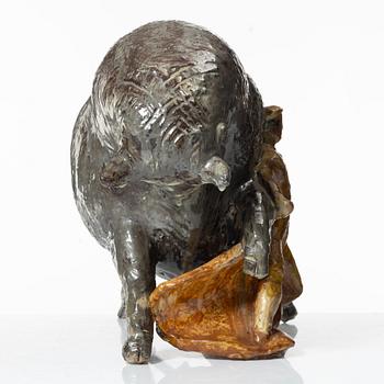 Allan Ebeling, a glazed ceramic sculpture of a bullfighter, Torshälla 1957.