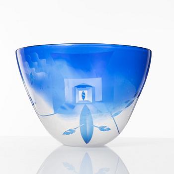 Bertil Vallien, a unique glass bowl, Kosta Boda.