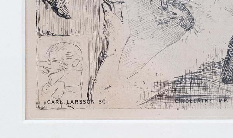CARL LARSSON, efter, etsning utgiven av Föreningen för grafisk konst. Ej signerad.