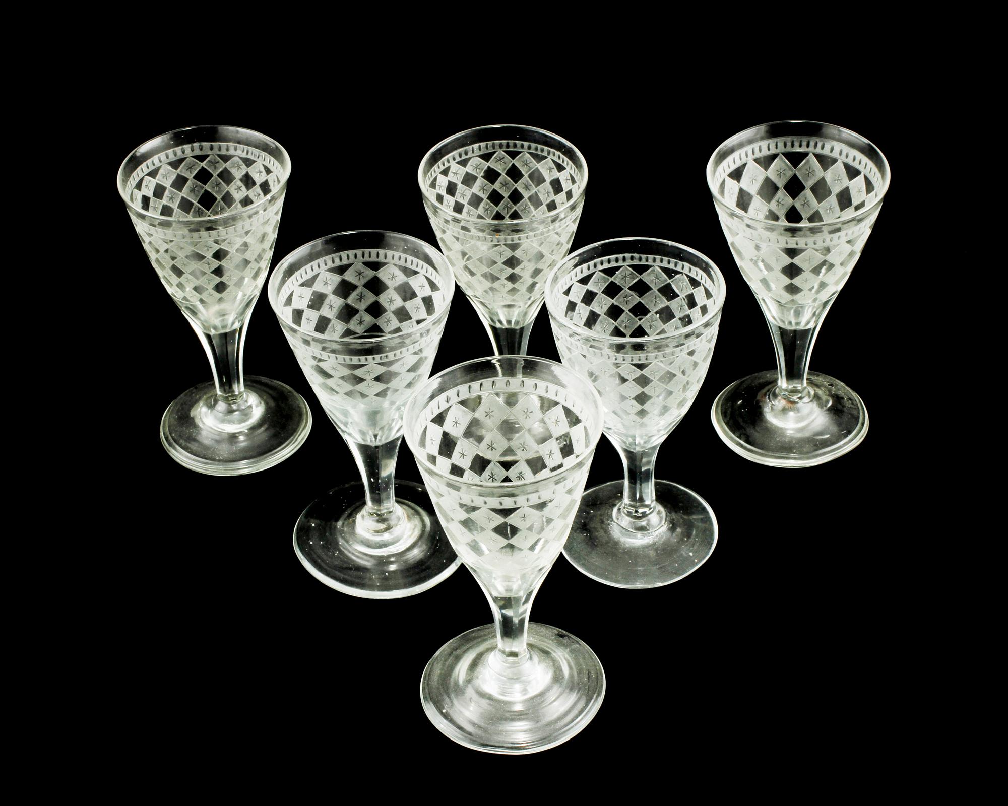 VINGLAS, 6 st, 1800-tal.