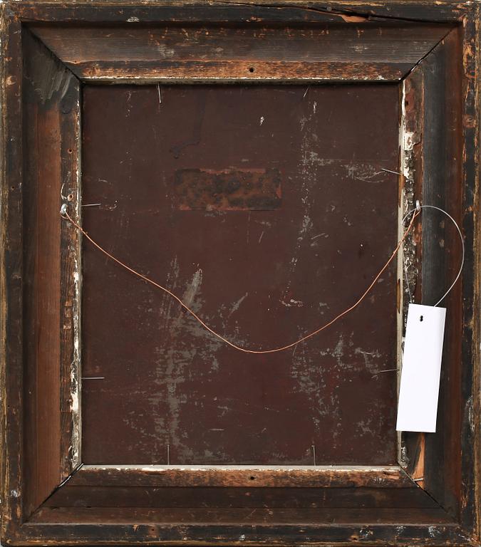 OKÄND KONSTNÄR, olja på plåt, sign "HH", 1800-talets mitt.