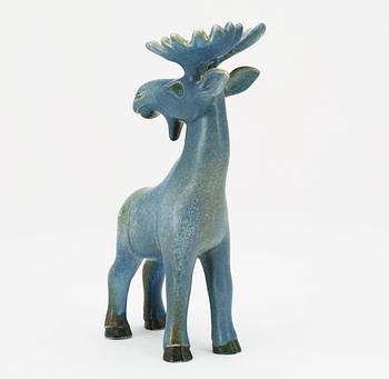A Gunnar Nylund stoneware figure of a moose, Rörstrand.
