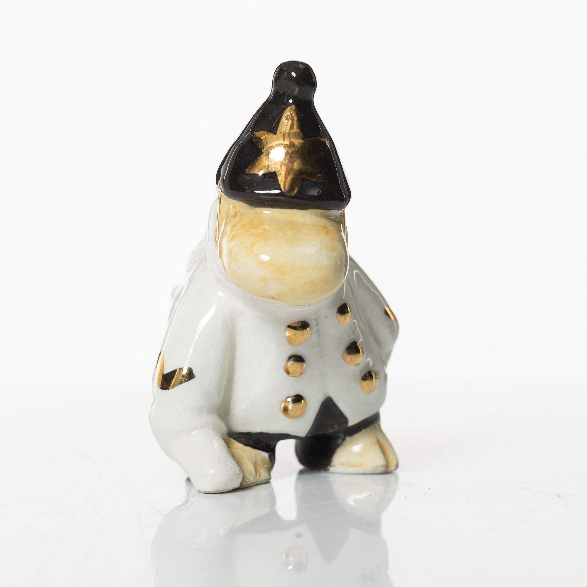 Leo Tykkyläinen, figurin "Polismästaren", keramik, Mumin, Finland, 1950-tal.