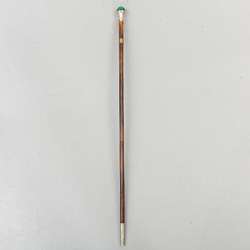 Käpp, ca 1900, England London, silver, malakit.