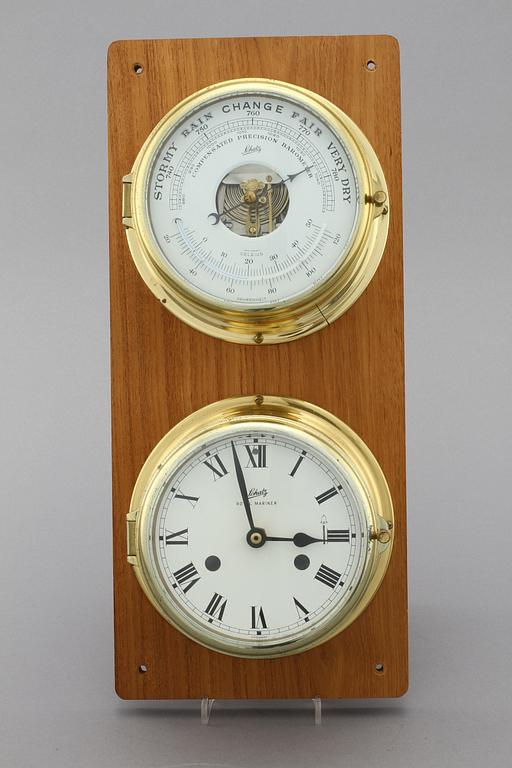 SKEPPSUR samt BAROMETER, mässing, Schatz, 1900-tal.